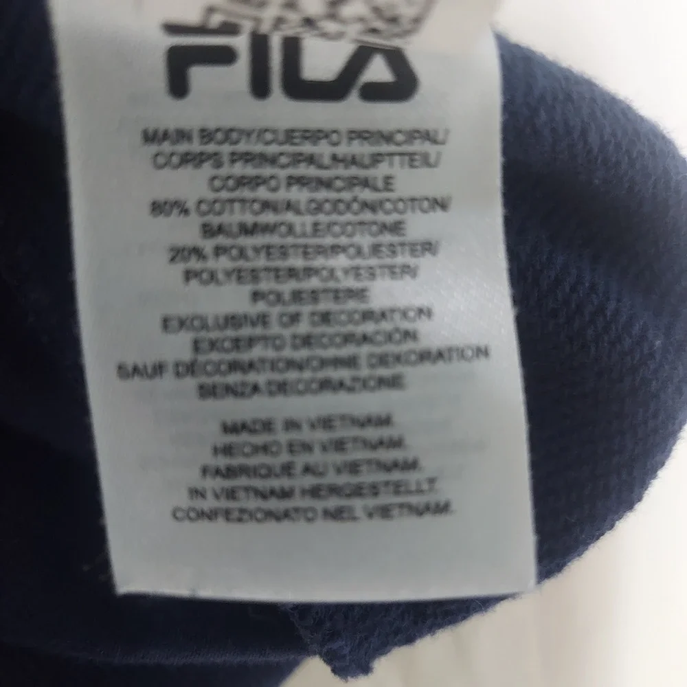 FILA Logo Navy Blue Lounge Pants Drawstring Sweatpants Mens Large L‎ Casual